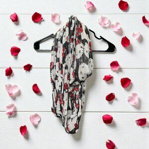 Sanrio Hello Kitty Infinity Scarf 18x36" Shiney Novelty Wrap Vtg